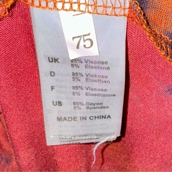 Boho DJT TIE DYE Pink/Orange HANKERCHIEF HEMLINE TUNIC Top Size Medium EUC - Picture 8 of 16